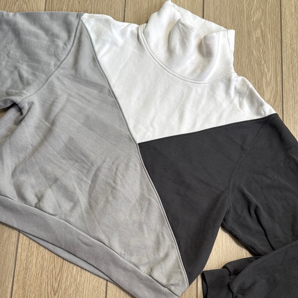 Abercrombie & Fitch Soft A&F Collection Color Block High Neck Line Sweatshirt